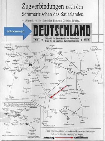 „Zugverbindungen nach den Sommerfrischen des Sauerlandes. Mitgeteilt von der Königlichen Eisenbahndirektion Elberfeld”