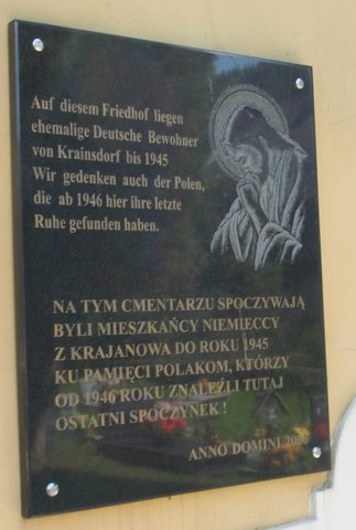 Inschrift an der Kirche von Krainsdorf 